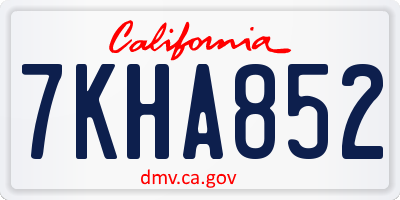 CA license plate 7KHA852