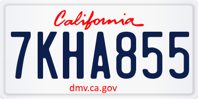 CA license plate 7KHA855