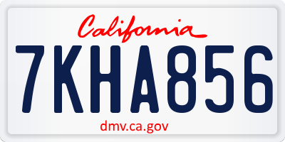 CA license plate 7KHA856