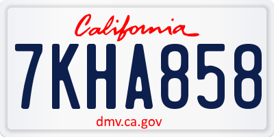 CA license plate 7KHA858