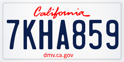 CA license plate 7KHA859
