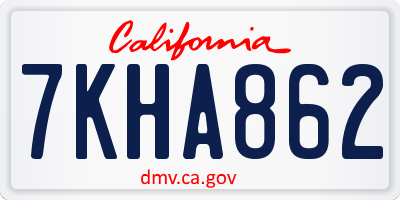 CA license plate 7KHA862