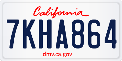 CA license plate 7KHA864