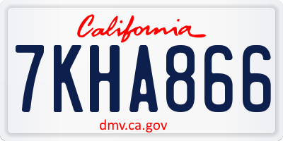 CA license plate 7KHA866