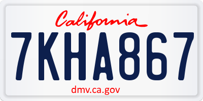 CA license plate 7KHA867
