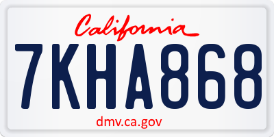 CA license plate 7KHA868