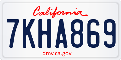 CA license plate 7KHA869