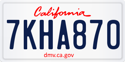 CA license plate 7KHA870