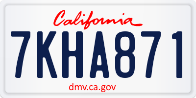 CA license plate 7KHA871