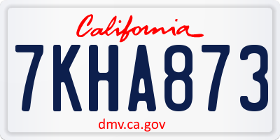 CA license plate 7KHA873
