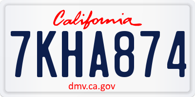 CA license plate 7KHA874