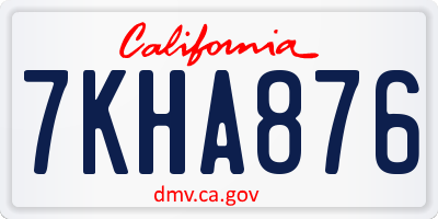 CA license plate 7KHA876
