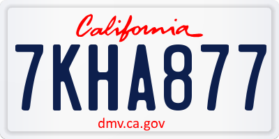 CA license plate 7KHA877