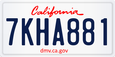 CA license plate 7KHA881