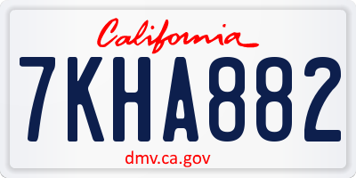 CA license plate 7KHA882