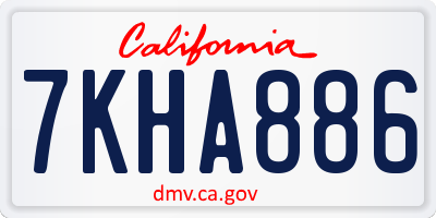 CA license plate 7KHA886