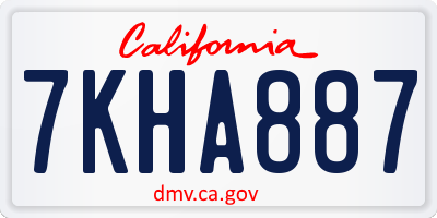 CA license plate 7KHA887