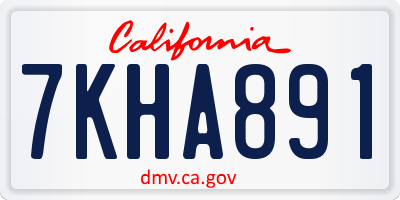 CA license plate 7KHA891