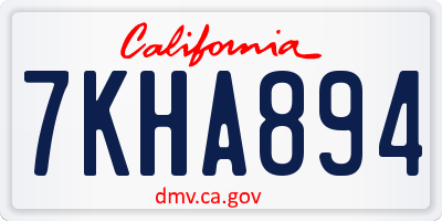 CA license plate 7KHA894
