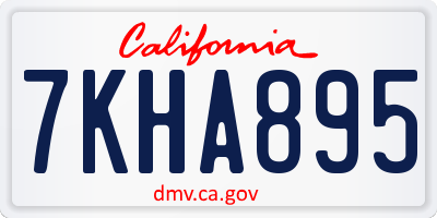 CA license plate 7KHA895