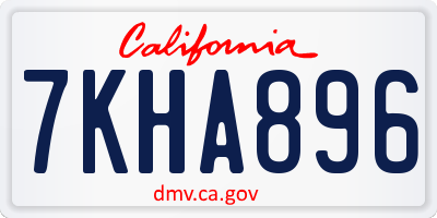 CA license plate 7KHA896