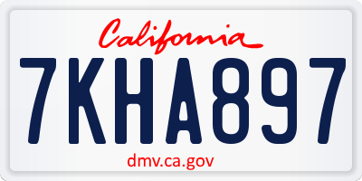 CA license plate 7KHA897