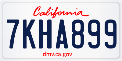 CA license plate 7KHA899