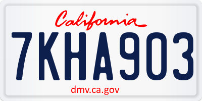 CA license plate 7KHA903