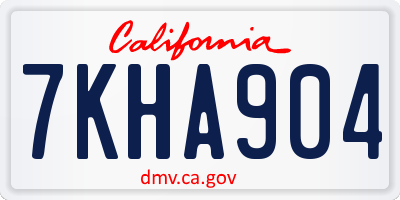 CA license plate 7KHA904