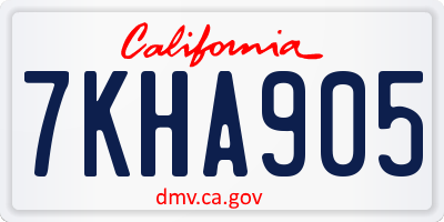 CA license plate 7KHA905