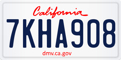 CA license plate 7KHA908