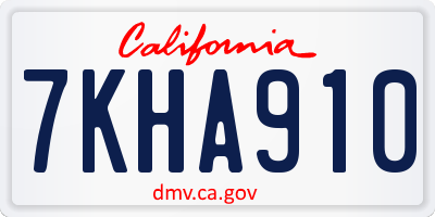 CA license plate 7KHA910