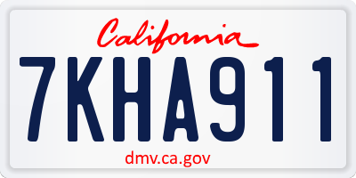 CA license plate 7KHA911