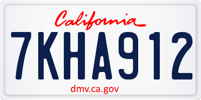 CA license plate 7KHA912
