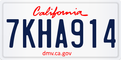 CA license plate 7KHA914