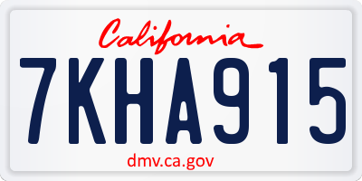 CA license plate 7KHA915