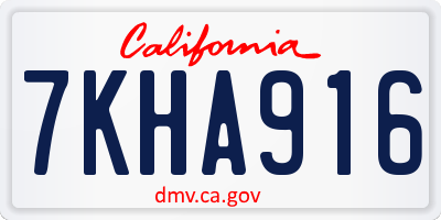 CA license plate 7KHA916