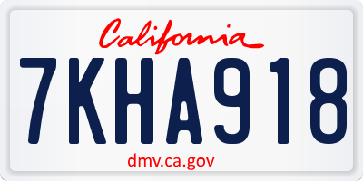 CA license plate 7KHA918