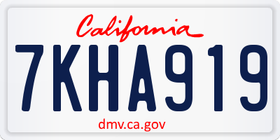 CA license plate 7KHA919