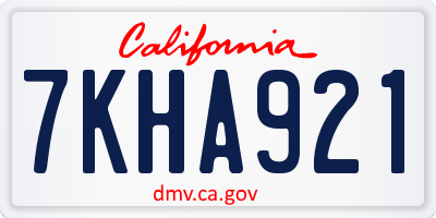 CA license plate 7KHA921