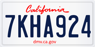 CA license plate 7KHA924