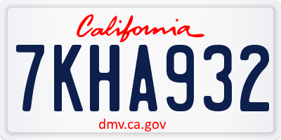 CA license plate 7KHA932