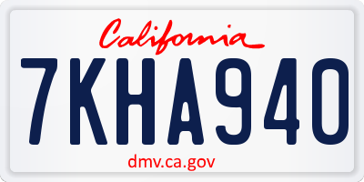 CA license plate 7KHA940