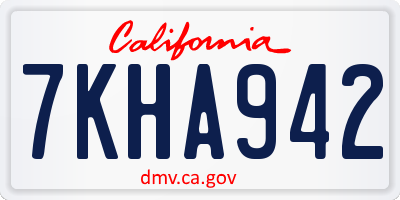 CA license plate 7KHA942