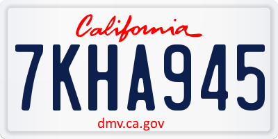 CA license plate 7KHA945