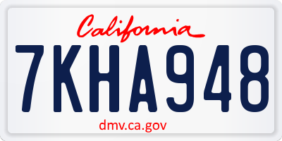 CA license plate 7KHA948