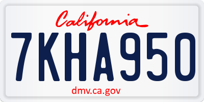 CA license plate 7KHA950