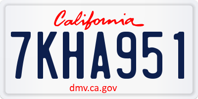 CA license plate 7KHA951