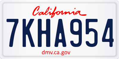CA license plate 7KHA954