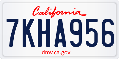 CA license plate 7KHA956